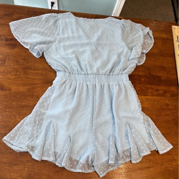 Gorgeous Entro Swiss Dot v-neck romper size large women’s - Picture 8 of 9